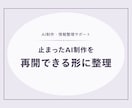 止まったAI制作を再開できる形に整理します 会話・下書きから次の作業と完成条件を明確にします イメージ1