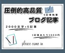 5本の2000文字記事を高品質に作成いたします 分野を問わず！筆者がリーズナブルな価格で記事を執筆します！ イメージ1