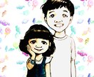 筆ペンで推しキャラとのツーショットアイコン描きます 好きなキャラとのツーショットの和のアイコンはいかがですか？ イメージ3