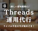 スレッズを現役プロが1ヶ月運用代行いたします まずは運用してみたい方へ！SNSのプロにお任せ イメージ1