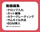 動画編集承ります テロップ入れ ！ カット編集 ! カラーグレーディング ! イメージ1