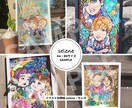 大人数用♡お洒落な透明の似顔絵イラスト作ります 透明感と立体感溢れるポップでロマンティクなアナログイラスト♡ イメージ7
