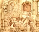 クラシックな絵本風イラスト制作いたします 世界に一枚のオリジナル☆大切な場面にイラストのお花添えます♪ イメージ6