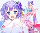早期納品◎振袖のイラスト描きます お手頃価格で新衣装をお求めの方へ！IRIAMでも使えます イメージ4