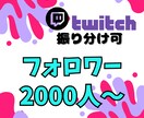 twitchフォロワー2000人拡散して増やします 配信者必見！安全確実にフォロワーを増加！最速成長サポート✨ イメージ1