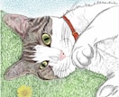 即日納品可能、画像を参考に鉛筆スケッチを描きます 画像を元にスケッチ画から全面カラーの絵画まで心温まる物に。 イメージ2