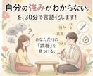 自分の強みがわからない。を30分で言語化します 残り1枠 モニター価格1,500円→終了後5,000円 イメージ1