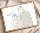 家族や友達のプレゼントに✨シンプルな似顔絵描きます おしゃれに飾れる♪結婚式・還暦祝い・誕生日ギフトに｜大人数◎ イメージ9