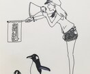 インスタのファッション写真のようなイラスト描きます あなたのお気に入りの写真（全身）を手書きモノクロイラストに。 イメージ5