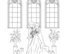 結婚式、ウェルカムボードのイラスト描きます 新郎新婦のご本人に似せた可愛らしいイラストを描きます。 イメージ2