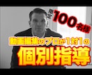 限定100名！動画編集のプロが個人指導します 1対1の講義形式で編集テクニックのその先を知りたい方へ イメージ1