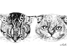 商用可★並べて可愛い♬猫や動物のペン画お描きします おしゃれなイラストで唯一無二！商品化OK、ウチの子グッズにも イメージ5