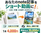note記事をショート動画に再編集します 記事URLを送るだけ！台本・字幕・AI音声・BGM込み イメージ1