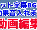 YouTubeなどに使える動画編集をします 字幕BGM効果音カットを安く早く！ イメージ1