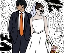結婚式などで使えるイラストを描きます オシャレな線画のシンプルなイラストデータ作成します イメージ3