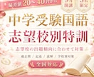 志望校別に中学受験国語の過去問を対策します 偏差値20〜40台から第一志望合格を目指します イメージ1