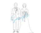 結婚式に◎シンプルでかわいい線画イラスト描きます ウェルカムボードやペーパーアイテムに！おしゃれな線画イラスト イメージ5