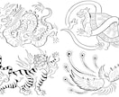 水墨画、鳥獣戯画、妖怪、龍、墨絵イラストを描きます 看板 グッズ アイコン 日本画 ラベル デザイン雑誌  和風 イメージ7