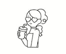 シンプルでかわいい線画イラスト作成します SNSやLINEなどのプロフィール画像に！フラットイラスト イメージ2