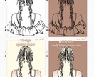 お写真を元にかわいい後ろ姿描きます 身バレ防止のかわいい後ろ姿アイコン イメージ2