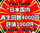 YouTube日本人再生回数と評価を増やします ⭐️日本国内で宣伝！再生回数4000回＋評価1000件⭐️ イメージ1