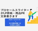 プロセールスライターがLP原稿・商品PR文書きます プロセールスライター×元大手商社営業１位の文章力と説得力。 イメージ1