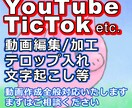 YouTube などの SNS 用の編集を行います テロップや字幕の挿入も可能です。 イメージ1