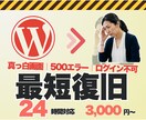 24時間対応→WordPress不具合→解決します 真っ白画面,500エラー,ログイン不可,404→最短で正常へ イメージ1
