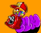 POPでアメリカンなキャラクターを描きます ロゴやアイコン、ステッカーにおしゃれなキャラクターどうですか イメージ3