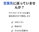 営業先の選定からリスト作成まで対応します 今アプローチ候補となる企業を整理します イメージ1