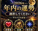 2026年・年内の運勢、選択版で鑑定します あなたに訪れる運勢を総合運・恋愛運・金運からひとつ選べます イメージ1