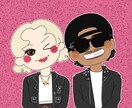 今ドキ♡かわいい似顔絵イラストを提供します SNSアイコンやヘッダー、恋人・友達とのお揃いに是非✨️ イメージ2