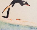 主にペンギンを描いてます 透明水彩を使用してペンギンの絵を描きます。 イメージ4