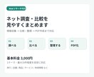 ネット調査・比較を見やすくまとめますます 面倒な情報収集から比較・PDF作成まで対応 イメージ1
