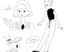 商用可◎見やすいモノクロのカットイラスト描きます シンプル・かわいい・使いやすい！手描き感がおしゃれ＊ イメージ2