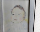 赤ちゃんやこどもの手描きイラストを描きます ほんわかした雰囲気の似顔絵を簡単な額入りでお届けします イメージ1