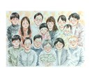 優しいタッチの絵本のような似顔絵をお描きします 還暦祝いや金婚式などのお祝いにおすすめです✩A4サイズ イメージ6