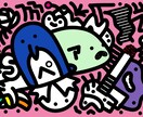 Tシャツやサコッシュ等のデザインとして使えます へんてこデザインでカラフルに可愛い！ イメージ2