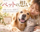 愛するペットが、あなたに伝えたい「想い」を届けます 言葉にならないこの子の想いを、心を込めてお伝えします イメージ1