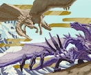 かっこいいドラゴンの一枚絵を作成します 他にないイラストを比較的安価で イメージ3