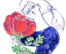 書籍・サイト等のお洒落でアンニュイな挿絵描きます 味のある線画と絵の具タッチの塗りで人物の挿絵を描きます イメージ1