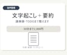 文字起こしを要約・議事録に整えます 15分までのお試し整理に対応します イメージ1