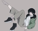 SNSで使用できるプロフイラスト作成いたします 彩度低め、クールな雰囲気のイラストが得意です イメージ1