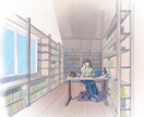 手描き建築パース(インテリア・外観)描きます 温かみのあるパース・アクソメで、雰囲気を伝えます イメージ1