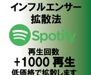 Spotify楽曲再生回数＋1000回～拡散します 1000再生以上拡散宣伝します イメージ1