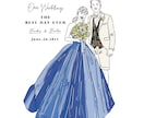 思い出のウェディングイラストをお洒落にお描きします ・ウェルカムボードや結婚記念日にと大好評頂いております◎ イメージ2