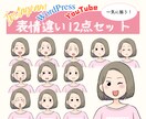 かわいいイラスト表情差12点セット制作します YouTubeやSNSに使いやすい、表情豊かなイラストセット イメージ1