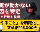 現実が動かない原因を特定│思考と行動を整理します 「今やること」を明確化します｜文章納品5,000円 イメージ1