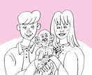 かけがえのない大切な記念日に、似顔絵をお届けします やわらかいシンプルな手描きの似顔絵アートはいかがですか？ イメージ4