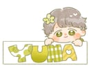 文字✖️ゆるもち似顔絵アイコンかきます 名前やお好きな文字とゆるっとした似顔絵のアイコンを制作します イメージ1